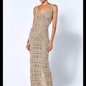Alexis Beige Crochet Maxi Dress